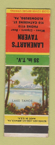 Matchbook Cover - Lanehart's Tavern Bloomsburg PA