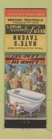 Matchbook Cover - Nate's Tavern Syracuse IN hillbilly