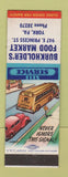 Matchbook Cover - Burkholder's Food Market grocery York PA