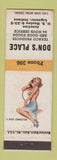 Matchbook Cover - Don's Place Ligonier IN pinup Texaco oil gas