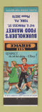 Matchbook Cover - Burkholder's Food Market grocery York PA
