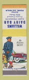 Matchbook Cover - Williams Dairy Bar