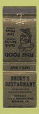 Matchbook Cover - Brody's Restaurant Burbank CA WEAR