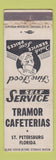 Matchbook Cover - Tramor Cafeterias St Petersburg FL WEAR