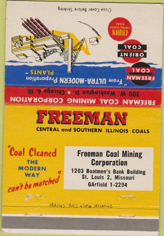 Matchbook Cover - Freeman Coals St Louis MO 40 Strike