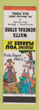 Matchbook Cover - Watts General Store Iola PA hillbilly