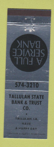 Matchbook Cover - Tallulah State Bank Trust LA