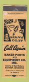Matchbook Cover - Baker Auto Parts Bastrop LA WORN