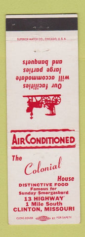 Matchbook Cover - Colonial House Clinton MO