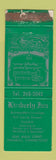 Matchbook Cover - Kimberly Inn Trumbull CT POOR STRIKER
