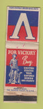 Matchbook Cover - WWII Victory Buy Bonds Diamond WORN