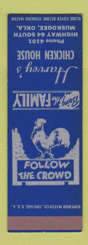 Matchbook Cover - Harvey's Chicken House Muskogee OK SAMPLE