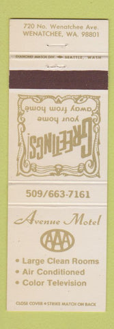 Matchbook Cover - Avenue Motel Wenatchee WA