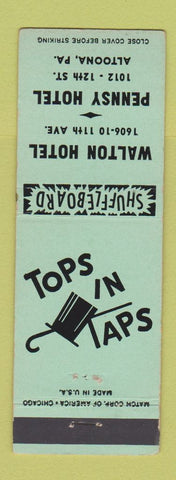Matchbook Cover - Walton Hotel Pennsy Altoona PA shuffleboard