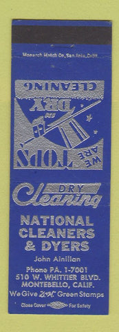 Matchbook Cover - National Cleaners and Dyers Montebello CA