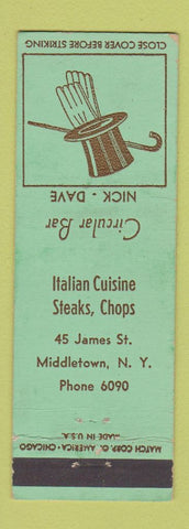 Matchbook Cover - Circular Bar Middletown NY WEAR