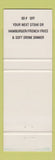 Matchbook Cover - L Byron's Drive In Restaurant Stoney Creek ON GREEN