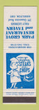Matchbook Cover - Park Grove Restaurant Tavern Hamilton ON