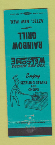 Matchbook Cover - Rainbow Grill Aztec NM