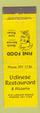 Matchbook Cover - Udinese Restaurant Pizza Australia WEAR