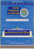 Matchbook Cover - Michigan National Bank Battle Creek MI 40 Strike