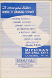 Matchbook Cover - Michigan National Bank Battle Creek MI 40 Strike