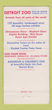 Matchbook Cover - Deroit Zoo MI tigers train WEAR 30 Strike