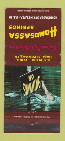 Matchbook Cover - Homosassa Springs FL tourism 30 Strike