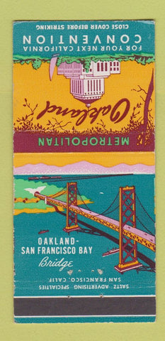 Matchbook Cover - Oakland CA Tourism Commerce Bay Bridge 30 Strike