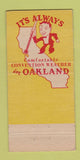 Matchbook Cover - Oakland CA Tourism Commerce Bay Bridge 30 Strike