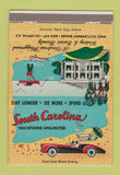 Matchbook Cover - South Carolina Tourism Columbia SC 40 Strike
