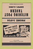 Matchbook Cover - Hitching Post Tavern Godfrey IL 40 Strike SAMPLE