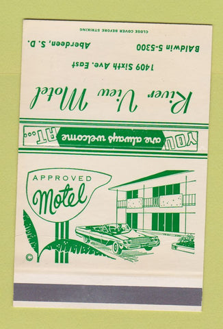 Matchbook Cover - River View Motel Aberdeen SD 40 Strike SAMPLE