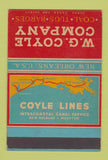 Matchbook Cover - WG Coyle Coal Tugs Barges New Orleans LA 40 Strike SAMPLE