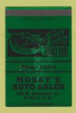 Matchbook Cover - Morey's Auto Sales Utica NY WEAR 40 Strike SAMPLE