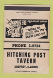 Matchbook Cover - Hitching Post Tavern Godfrey IL 40 Strike SAMPLE
