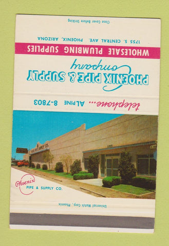 Matchbook Cover - Phoenix Pipe and Supply AZ 40 Strike SAMPLE