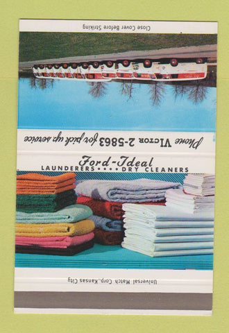 Matchbook Cover - Ford Ideal Laundry Kansas City MO 40 Strike SAMPLE