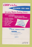 Matchbook Cover - Wisconsin State Bank Green Bay WI 40 Strike SAMPLE