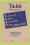 Matchbook Cover - Taag Design Technical Service Brooklyn NY 40 Strike SAMPLE