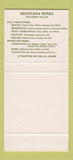 Matchbook Cover - Montana Wines Auckland New Zealand 30 Strike SAMPLE