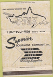 Matchbook Cover - SECO Inc Iron Mountain MI mining supplies WORN 40 Strike