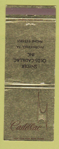 Matchbook Cover - Cadillac Snyder Oldsmobile Phoenixville PA Jewel WEAR