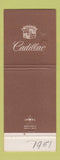 Matchbook Cover - Cadillac Joe Creamons Sanford FL Jewel