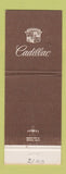 Matchbook Cover - Cadillac John Wendell Albany NY Jewel