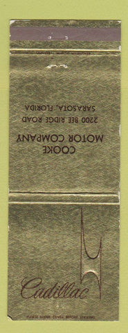 Matchbook Cover - Cadillac Cooke Motors Sarasota FL Jewel