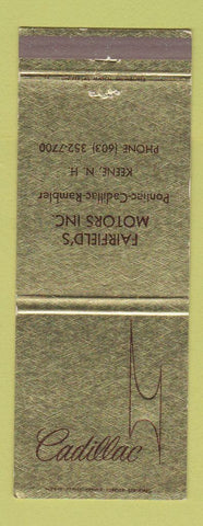 Matchbook Cover - Cadillac Fairfield's Motors Pontiac Rambler Keene NH Jewel