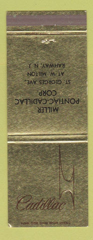 Matchbook Cover - Cadillac Miller Pontiac Rahway NJ Jewel
