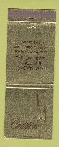Matchbook Cover - Cadillac Tom Simons' Rubicon Dayton OH Jewel