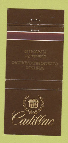 Matchbook Cover - Whitney Oldsmobile Cadillac Ephrata PA 30 Strike